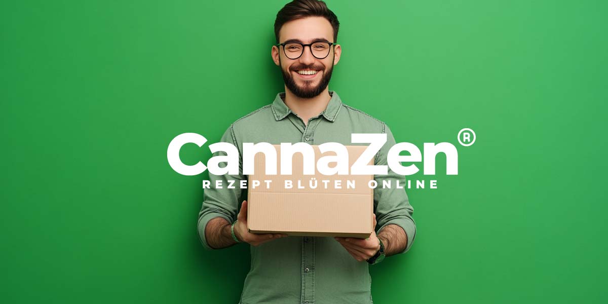 cannazen-lieferung-cannabis-weed-rezept-berlin-hamburg-koln-munchen-mann-lacht-paket